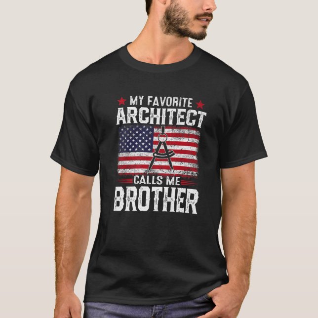 T-shirt Mens American Drapeau Mon Architecte Favori M'Appe (Devant)