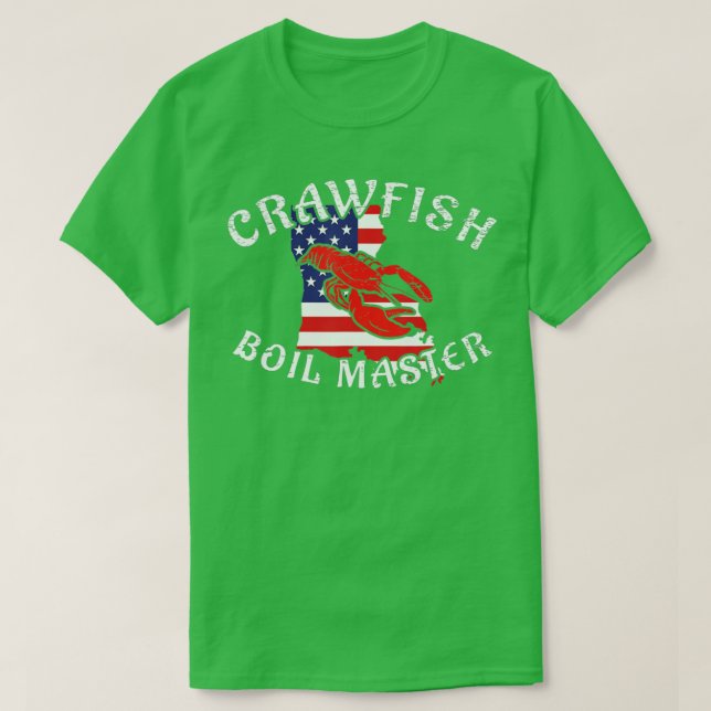 T-shirt Mens American Flag Louisiane Crawfish Boil Master (Design devant)