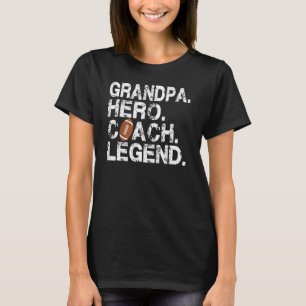 T-shirt Mens American Football Grandpa Hero Coach Légende 