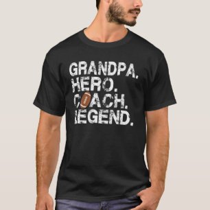 T-shirt Mens American Football Grandpa Hero Coach Légende
