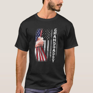 T-shirt Mens American Granddaddy Drapeau Fist Bump Grand-p