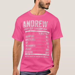 T-shirt Mens Andrew Nutrition Nom personnalisé Funny Nam