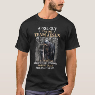 T-shirt Mens April Guy Équipe Jésus Croix religieuse Chris