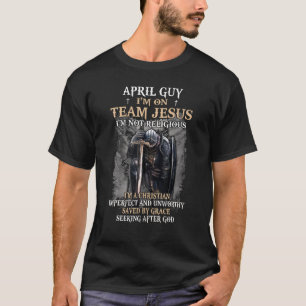 T-shirt Mens April Guy Équipe Jésus Croix religieuse Chris