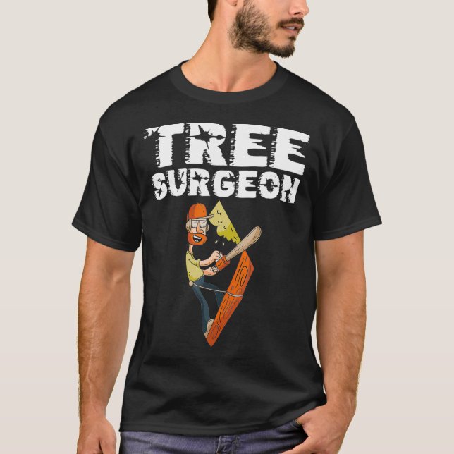 T-shirt Mens Arborist Cadeau Papa Arbre Chaîne d'Escalades (Devant)