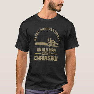 T-shirt Mens Arboriste Lumberjack Logger Vieux Homme Avec