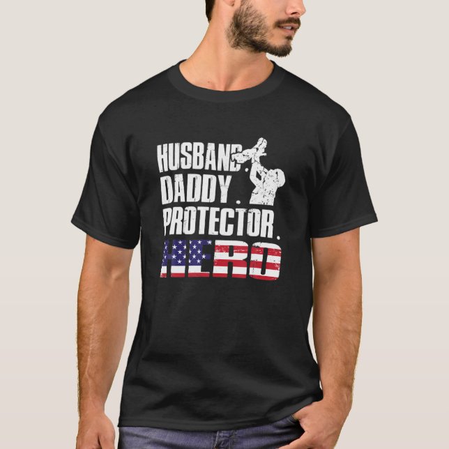 T-shirt Mens Armée Mari vétéran Mari Daddy Protector Vétér (Devant)