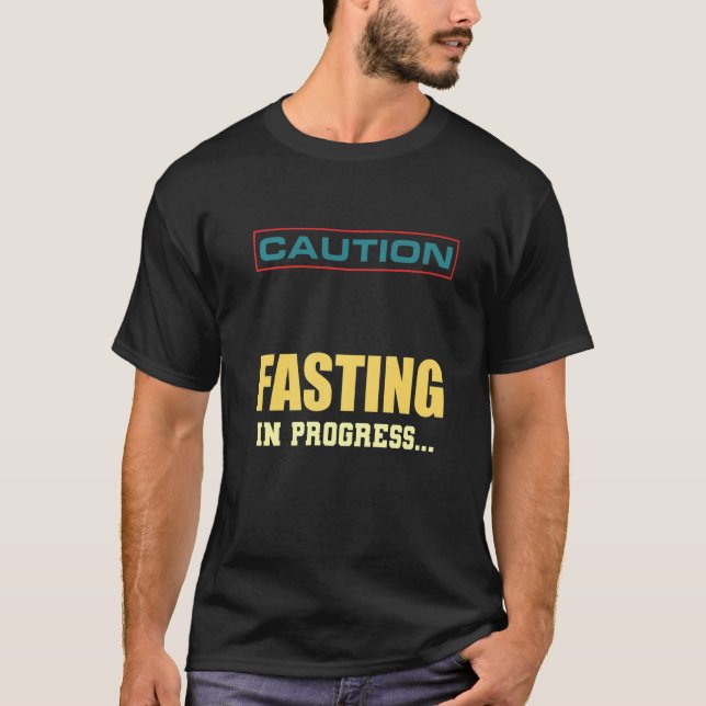 T-shirt Mens Attention Jeûne En Cours Intermittent Rapide (Devant)