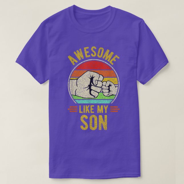 T-shirt Mens AWESOME COMME MON FILS Funny Fête des pères 2 (Design devant)