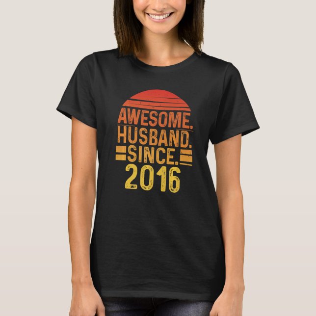 T-shirt Mens Awesome Husband since 2016 Wedding Anniversar (Devant)