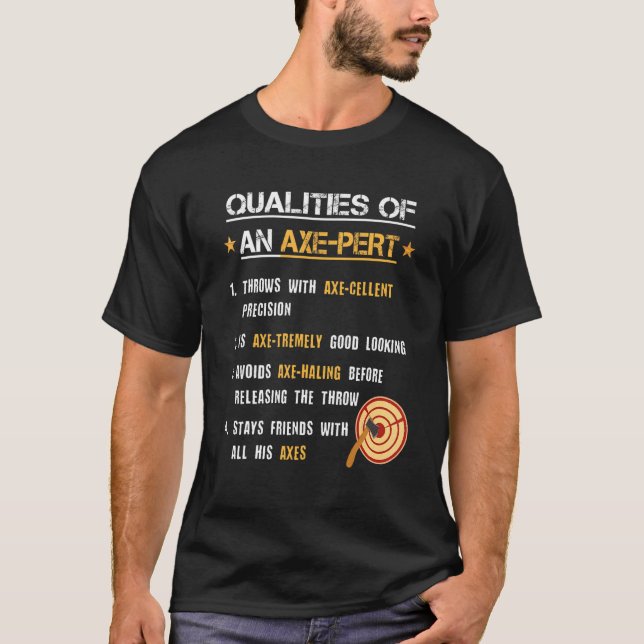 T-shirt Mens Ax Pert Qualités Hatchet Thrower Ax Throwi (Devant)