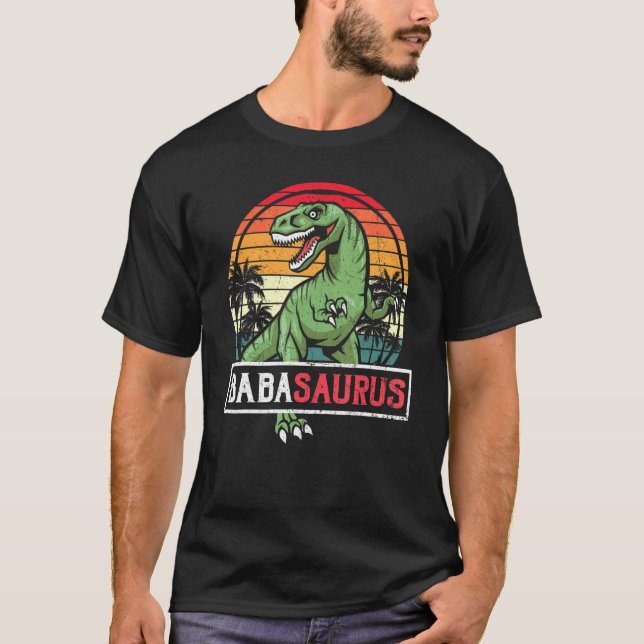 T-shirt Mens Babasaurus Rex Dinosaur Baba Saurus Famille M (Devant)
