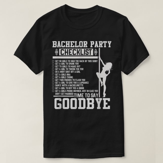 T-shirt Mens Bachelor Party Checklist Groom Groomsmen Wedd (Design devant)