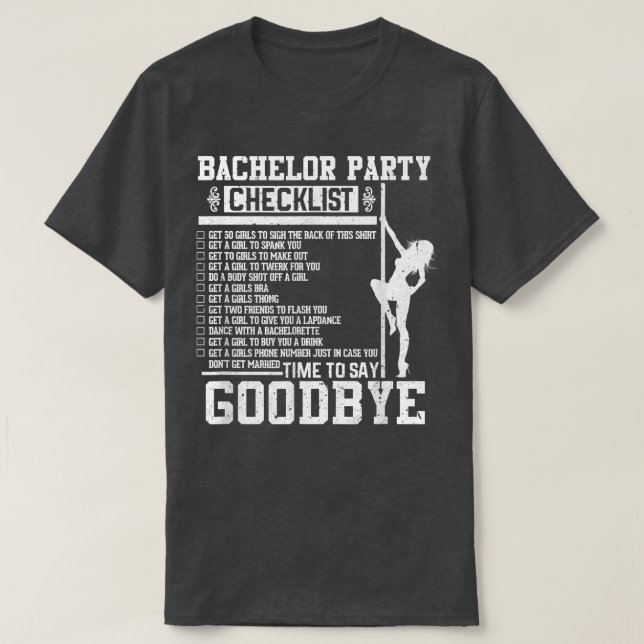 T-shirt Mens Bachelor Party Checklist Groom Groomsmen Wedd (Design devant)