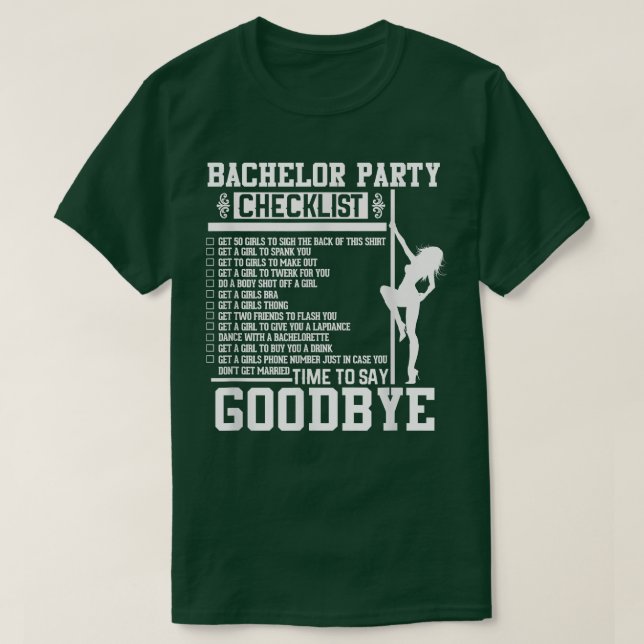 T-shirt Mens Bachelor Party Checklist Groom Groomsmen Wedd (Design devant)