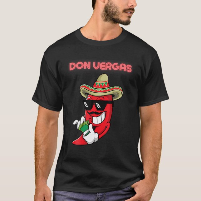 T-shirt Mens Badass Red Hot Chili Pepper Don Vergas T Shir (Devant)