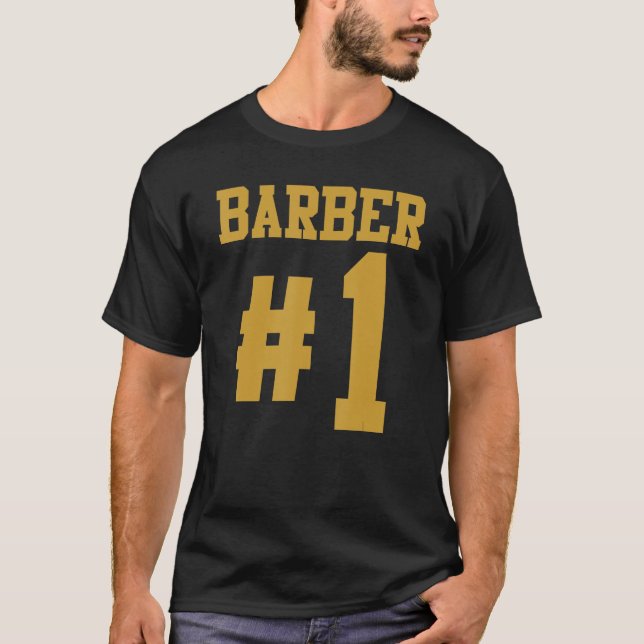 T-shirt Mens Barber 1 Barbershop Ciseaux de cheveux Fondu (Devant)