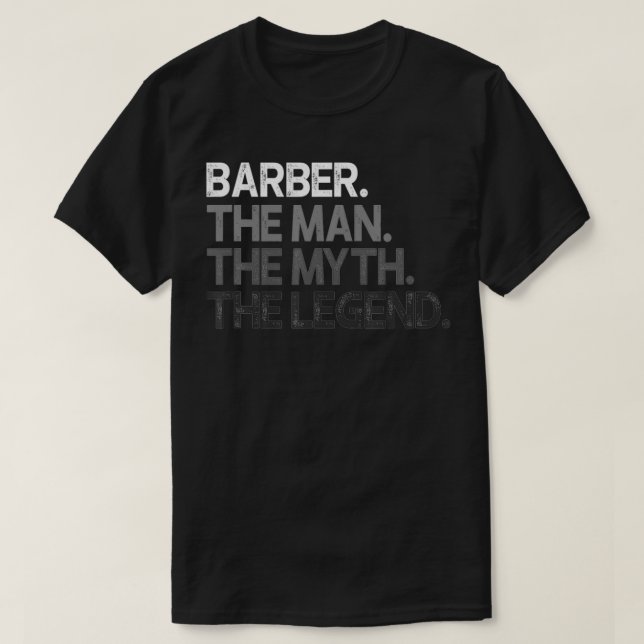 T-shirt Mens Barber Cadeau Homme Mythe La Légende (Design devant)