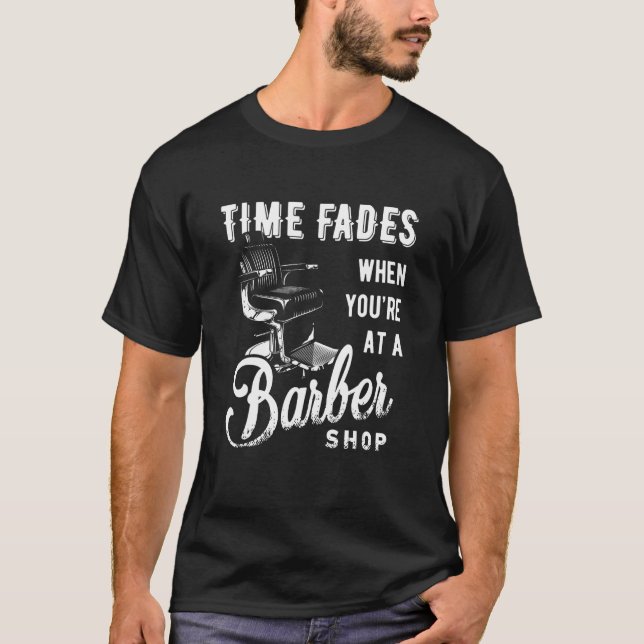 T-shirt Mens Barber Coiffeur Coiffeur Beauté Barbe (Devant)