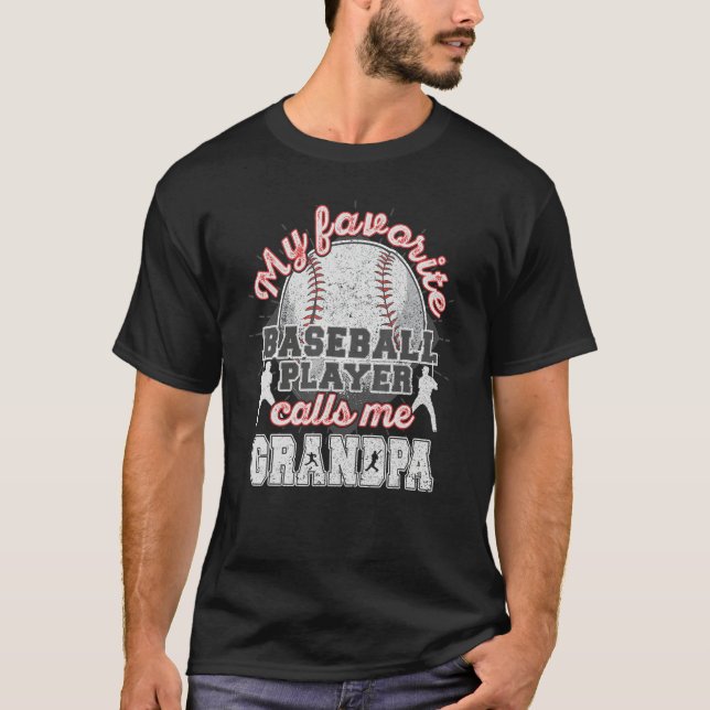 T-shirt Mens Baseball Grandpa Favorite Baseball Player Cal (Devant)