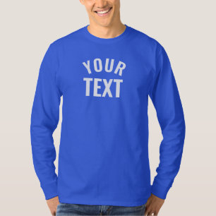 T-shirt Mens Basic Long Sleeve Deep Royal Blue Modern