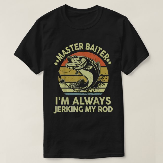 T-shirt Mens Bass Chemise de pêche Master Baiter Papa Gran (Design devant)