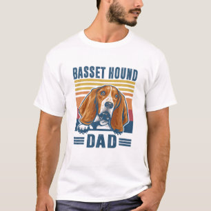 T-shirt Mens Basset Hound Papa Père Retro Basset Hound Gi