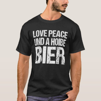 T-shirt Mens Bavarois Dit Boarisch Love Peace A Hoibe