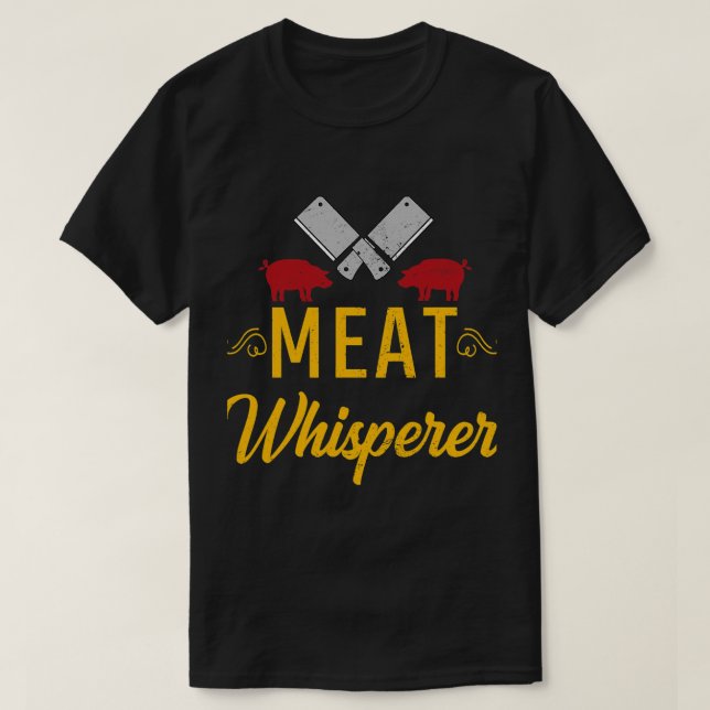 T-shirt Mens BBQ Viande Whisperer Boeuf Barbecue Master (Design devant)