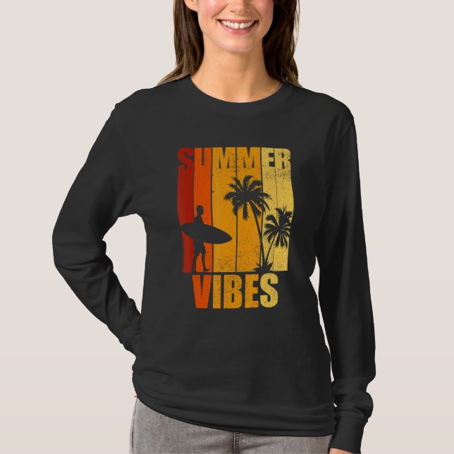 T-shirt Mens Beach Floride Vibes été Retro Tropical Sur (Devant)