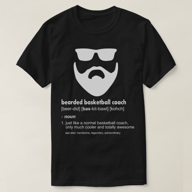 T-shirt Mens Bearded Basketball Coach  Joke Basketball Coa (Design devant)