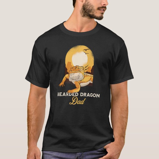 T-shirt Mens Bearded Dragon Dad Reptile Lizard (Devant)