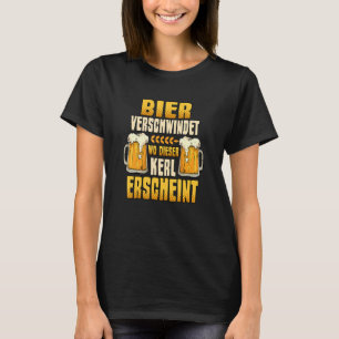 T-shirt Mens Beer Drinking Beer Mug Hommes Fête