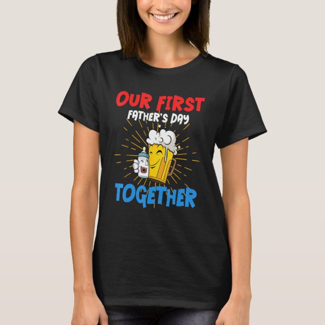T-shirt Mens Beer Feeding Bottle First Father s Day (Devant)