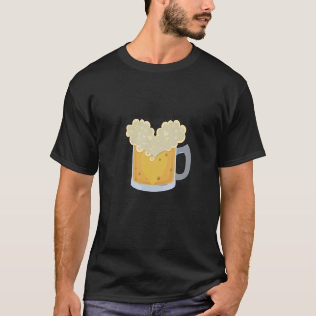 T-shirt Mens Beer Love Beer Mug Heart (Devant)