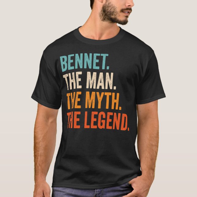 T-shirt Mens Bennet L'Homme Le Mythe La Légende D'Abord (Devant)