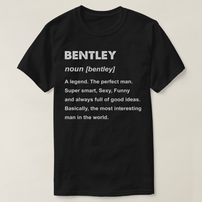 T-shirt Mens Bentley Nom Cadeau (Design devant)