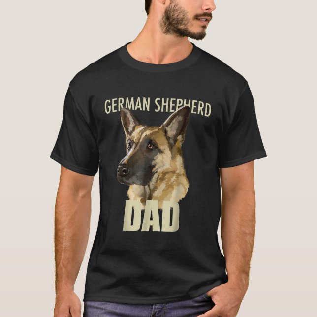 T-shirt Mens Berger Allemand Papa Chien (Devant)