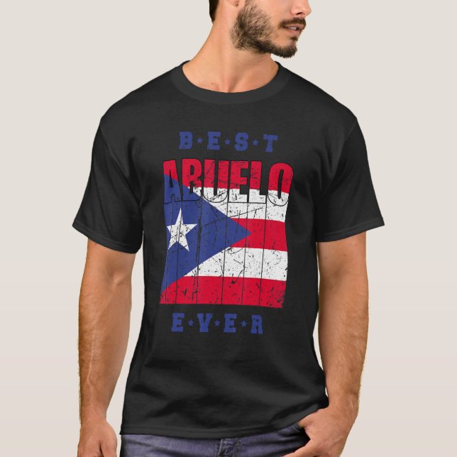 T-shirt Mens Best Abuelo Ever Puerto Rico Flag Retro Puert (Devant)
