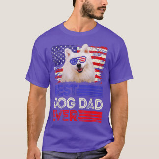 T-shirt Mens Best American Eskimo Dad Ever American Flag P
