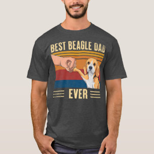 T-shirt Mens Best Beagle Dad Ever Vintage Fist Bump Funny