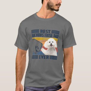 T-shirt Mens Best Bichon Frise Papa Jamais Vintage Père Jo
