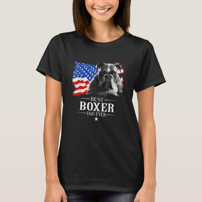 T-shirt Mens Best Boxer Dad Ever American Flag Father s Da (Devant)