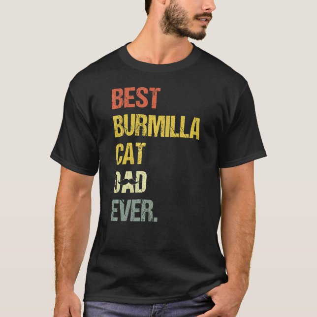 T-shirt Mens Best Burmilla Chat Papa Chat (Devant)
