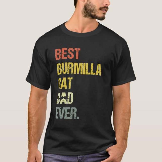 T-shirt Mens Best Burmilla Chat Papa Chat (Devant)
