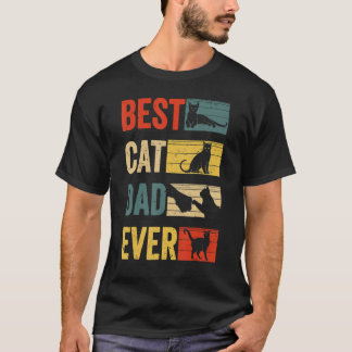 T-shirt Mens Best Cat Dad Ever  Fathers Day Cat Dad