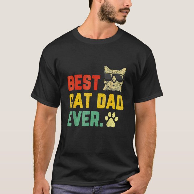 T-shirt Mens   Best Cat Dad Ever  Men's Cat Dad   Cat Dad (Devant)