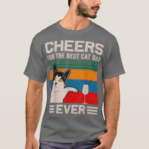 T-shirt Mens Best Cat Papa Salue La Citation Du Père Day,