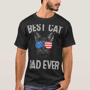 T-shirt Mens Best Chat Papa Jamais American Chat Lunettes 