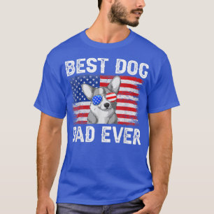 T-shirt Mens Best Corgi Papa jamais drapeau américain 4 ju